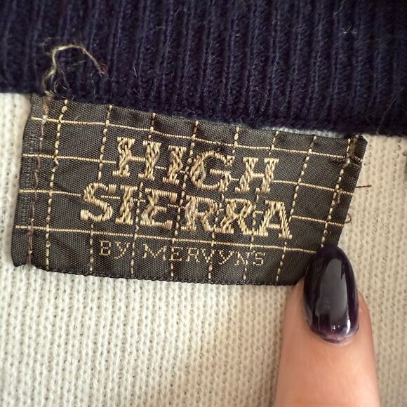 80s Vintage HIGH SIERRA | Red, White and Blue Colorblock Ski Sweater | Medium - Picture 3 of 6